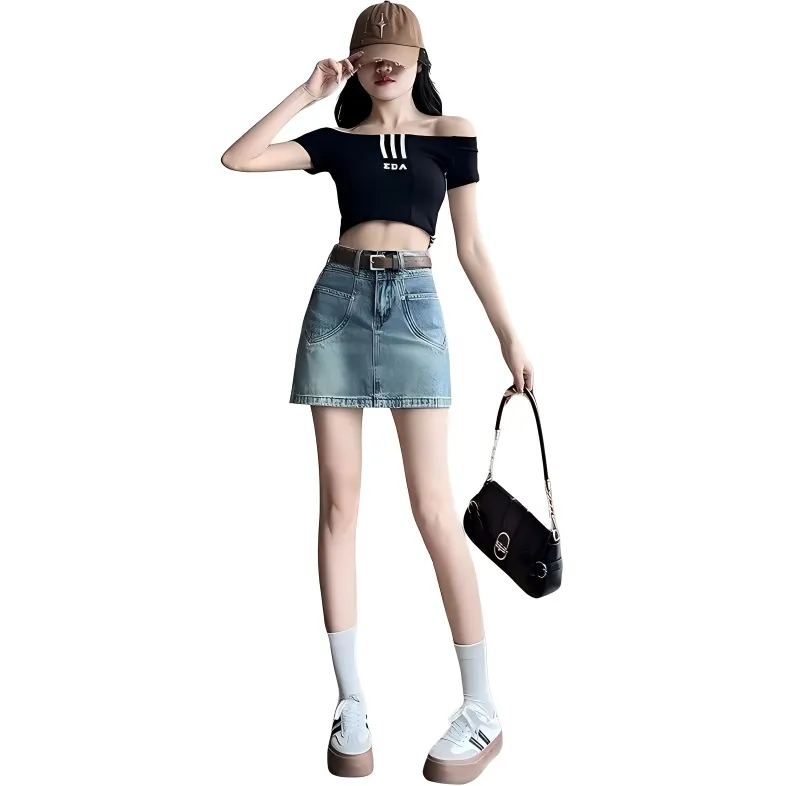 The New Age Family Denim Short Skirts Women's-5