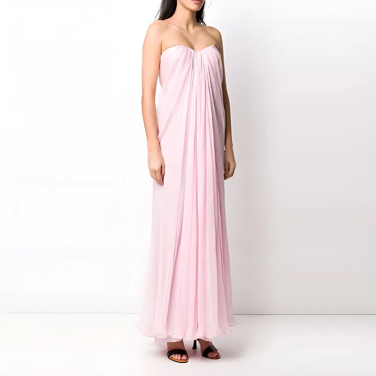 Alexander McQueen Strapless Draped Maxi Dress-3