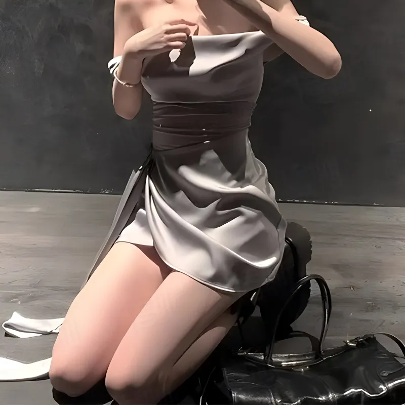 CZMO Slip Dresses Women's Silver-2