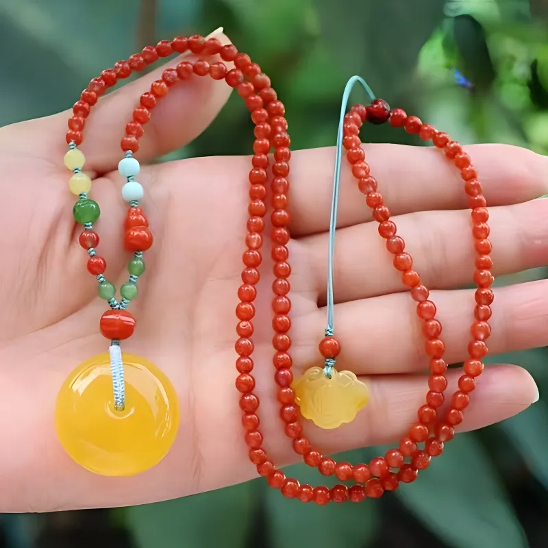 Xifeng Building Beeswax Necklaces Unisex-2