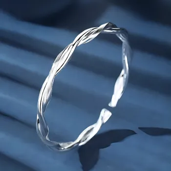 Bear Silversmith 999 Fine Silver Sterling Silver Bangle Women's