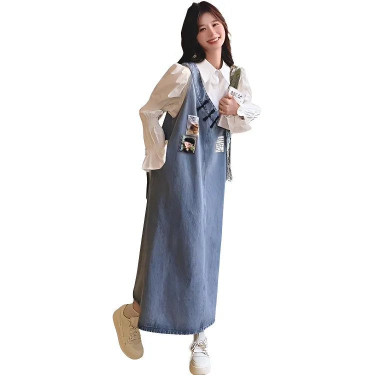XIANSINIAO Spring Fall Long Sleeved Dress Women's-1
