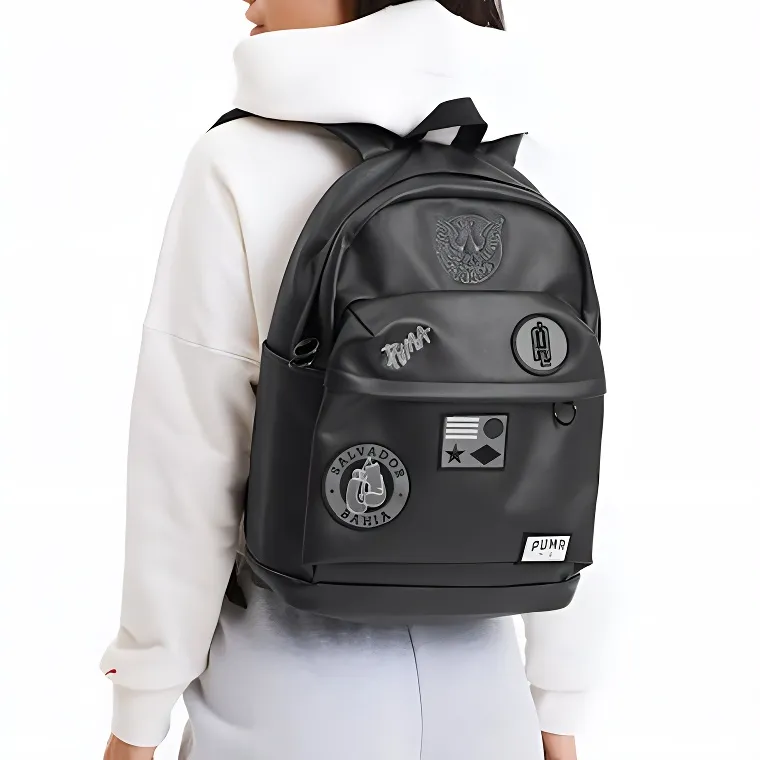 PUMA Adriana Lima Collaboration Leather Backpack Unisex Black-2