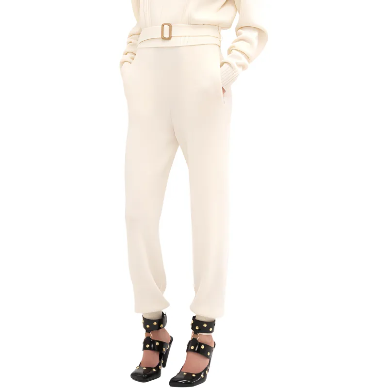 Chloe Knitted Sweatpants Women's White-2