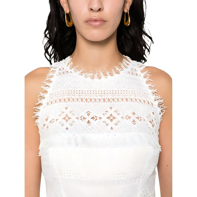 ERMANNO SCERVINO Fringed Sleeveless Mini Dress-6