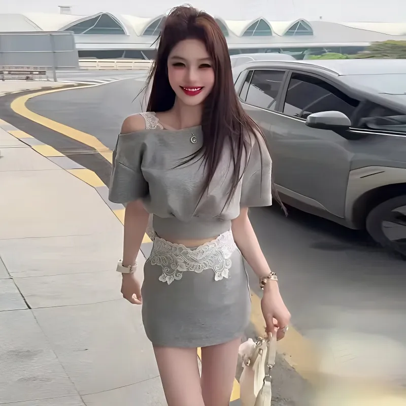 DOSOHEB Two Piece Skirt Sets Women's-3