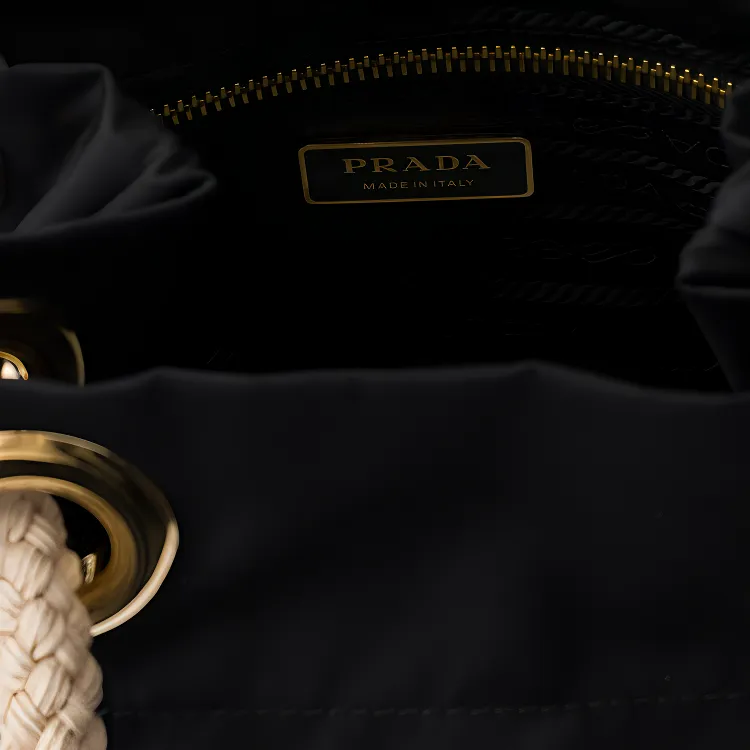 PRADA Re Nylon Recycled Nylon Bucket Bag, Handbag, Shoulder Bag Trumpets Women's Black-3