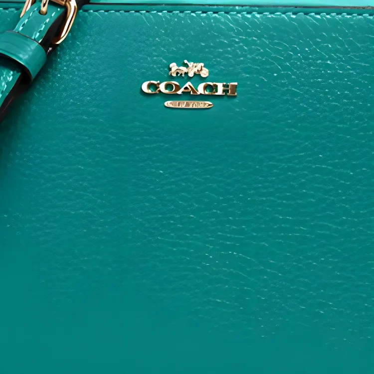 COACH Camera Leather One Shoulder Camera Bag, Crossbody Bag Mini Women's Brass/Green-3