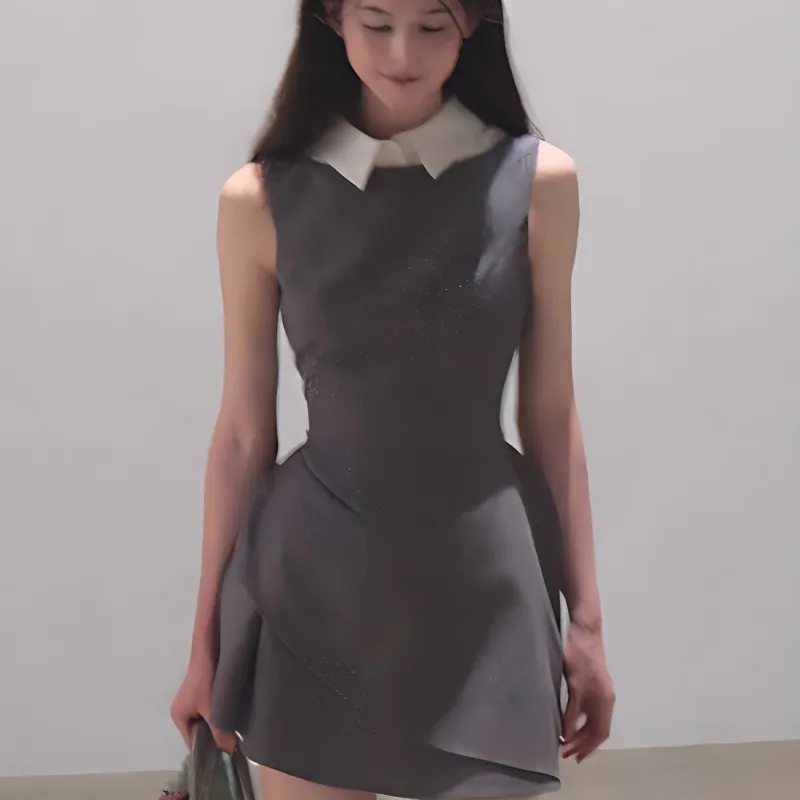 AFGGD Sleeveless Dress Women's Dark Gray-4