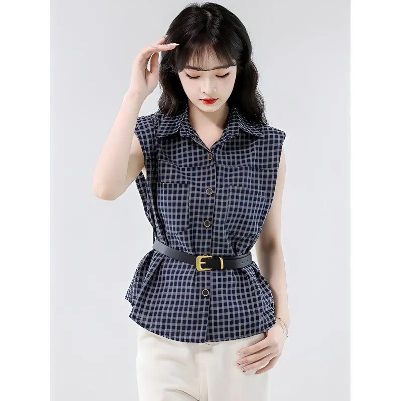 Flowers in water Shirts Women's Plaid-4