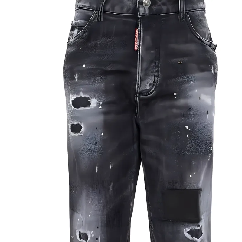 DSQUARED 2 High rise Distressed Wide leg Jeans-3