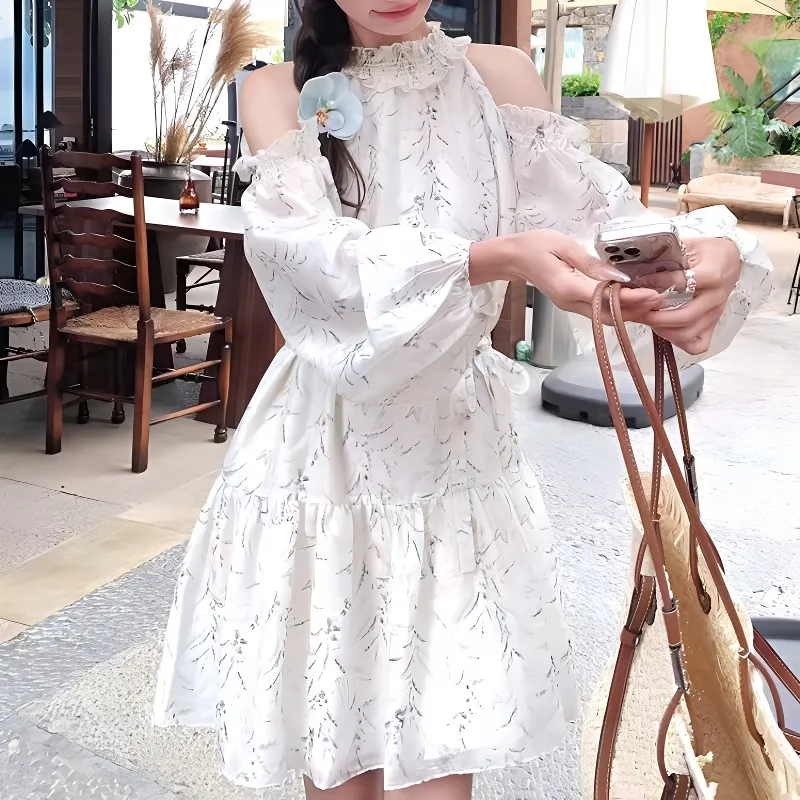 IQC Long Sleeved Dresses Women's White-2