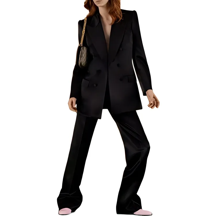 GUCCI Satin finish Double breasted Blazer-1