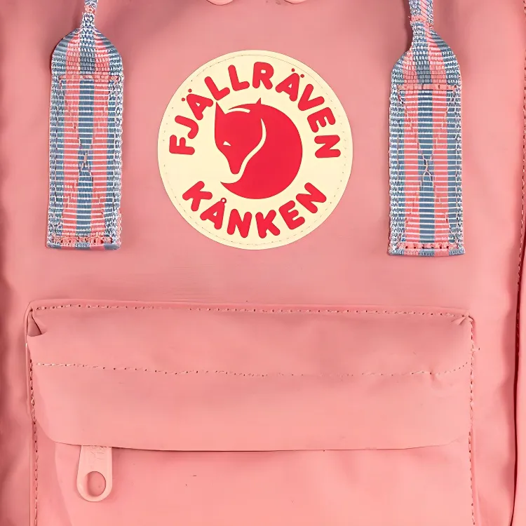Fjallraven Kanken Backpack Outdoor Bag Polyester 7.5L Pink Long Stripes Unisex-4