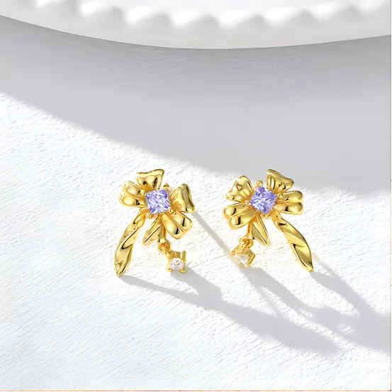 OGDAID 925 Sterling Silver Stud Earrings Women's-2