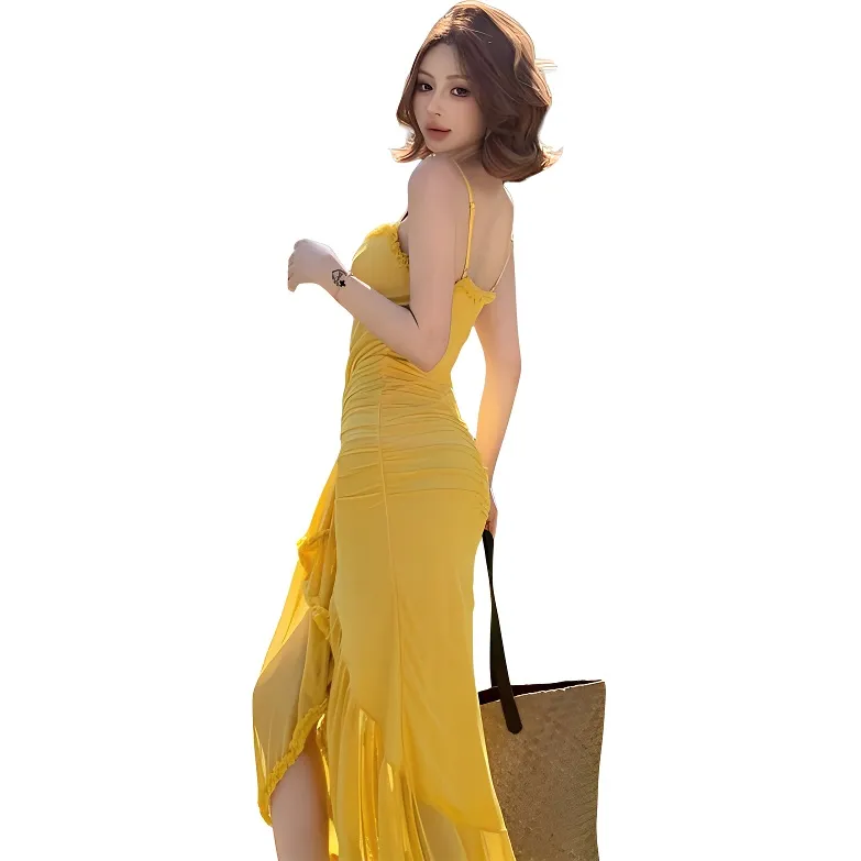 Garbege Evening Dresses Women's Yellow Formalwear-1