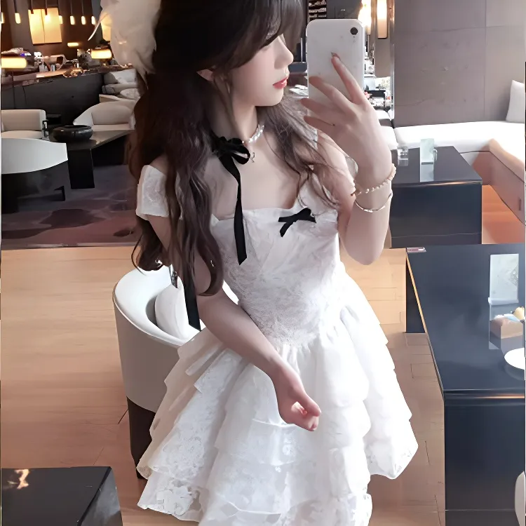 ACJL Sweet Hot Girl Princess Tiered Skirt With Pad Women's-3