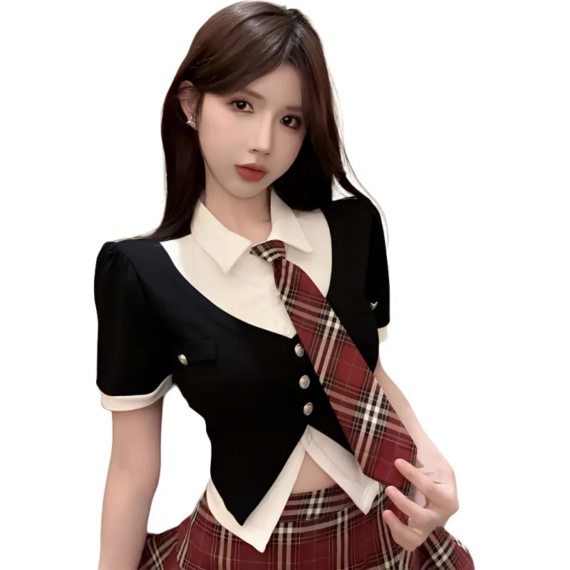 Mu Qingqing Two Piece Skirt Sets Women's-3