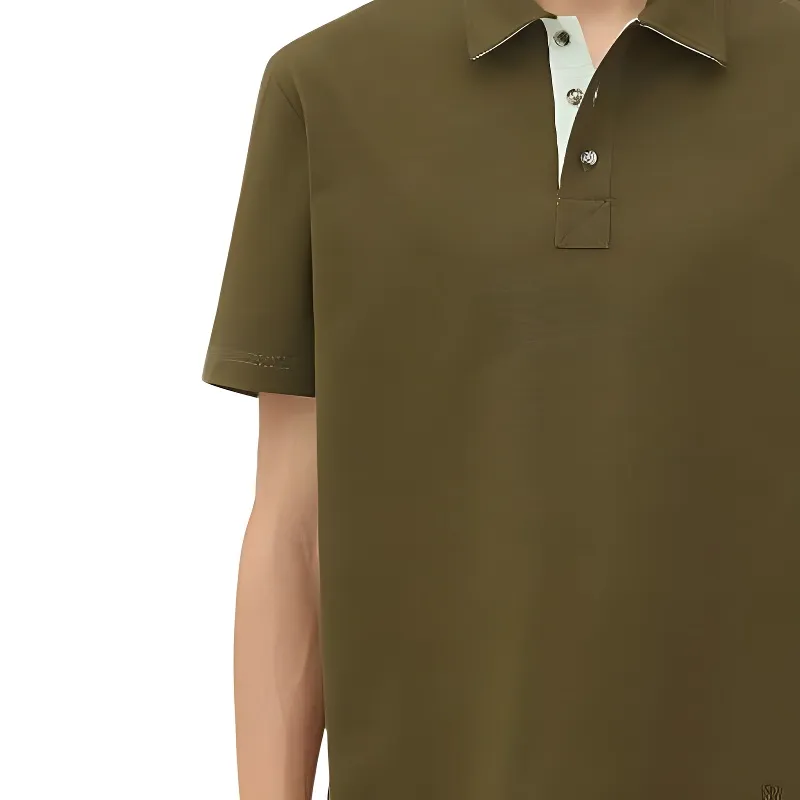 Bottega Veneta Polo Shirt Men's Olive Oil Color-6