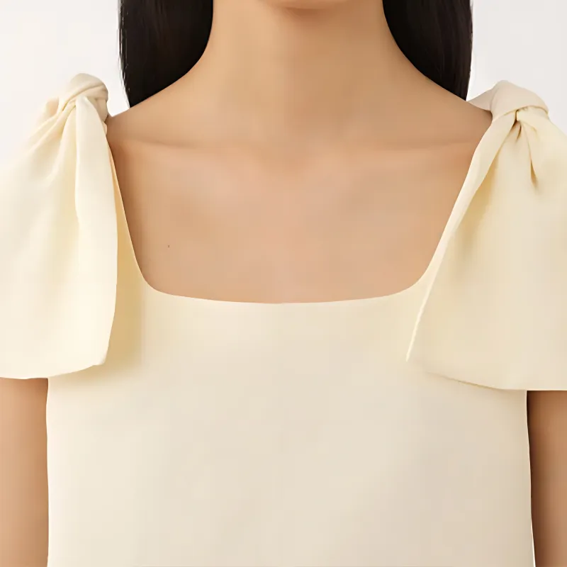 Chloé Bow Strapped Square Neck Tank Top-4