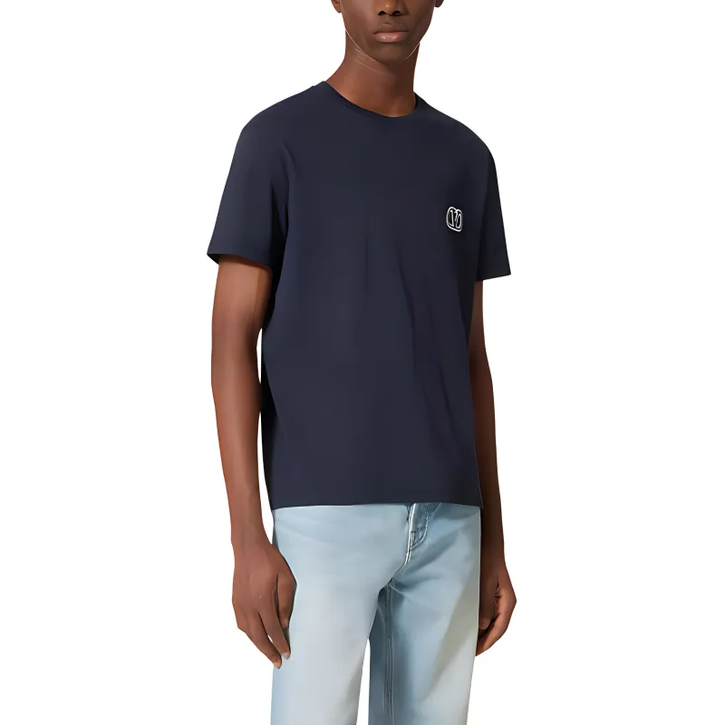 Valentino Vlogo Signature Cotton T Shirt T Shirt Men's Blue-2