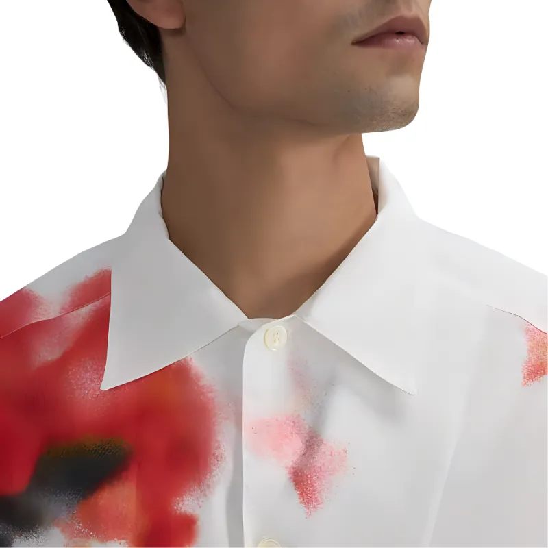Alexander McQueen Obscured Flower Buttoned Bowling Shirt-4