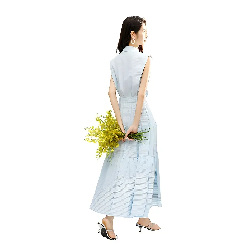 Late White Sleeveless Dress Women's-3