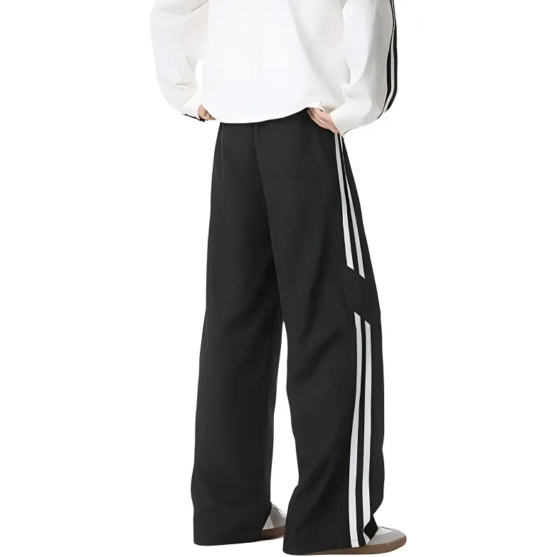 DARK HORSE Casual Pants Unisex Black Stripes-1