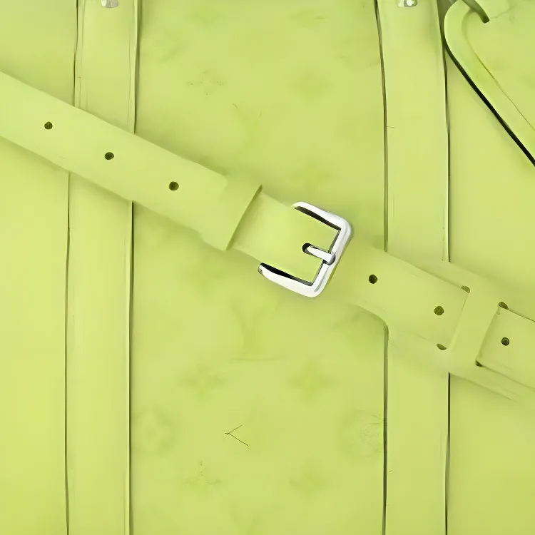 LOUIS VUITTON Keepall Leather Shoulder Bag Crossbody Bag Handbag Travel Bag Men's Green-4