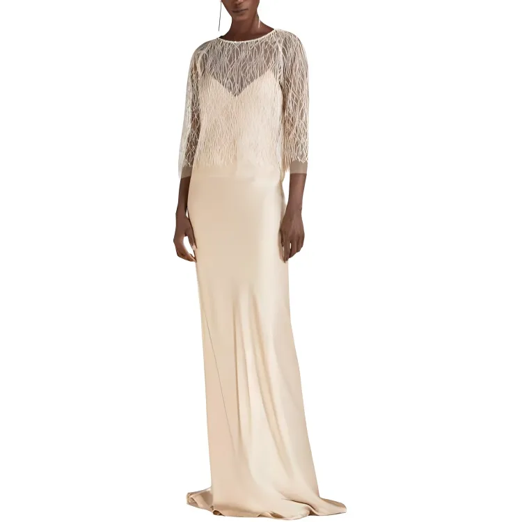 MaxMara Envers Satin Slip Dress Slip Dresses Women's Ivory-3