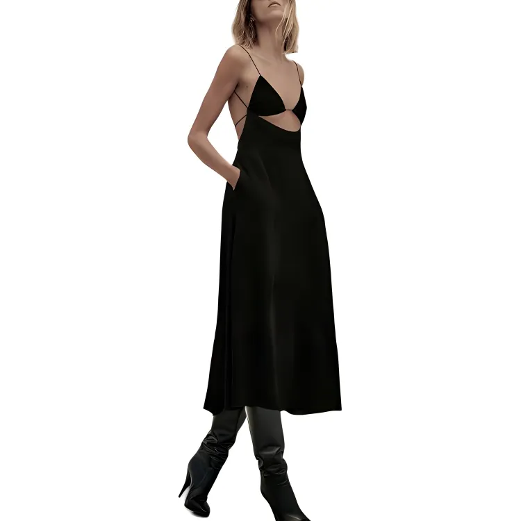 SAINT LAURENT Cut out Midi Dress-2