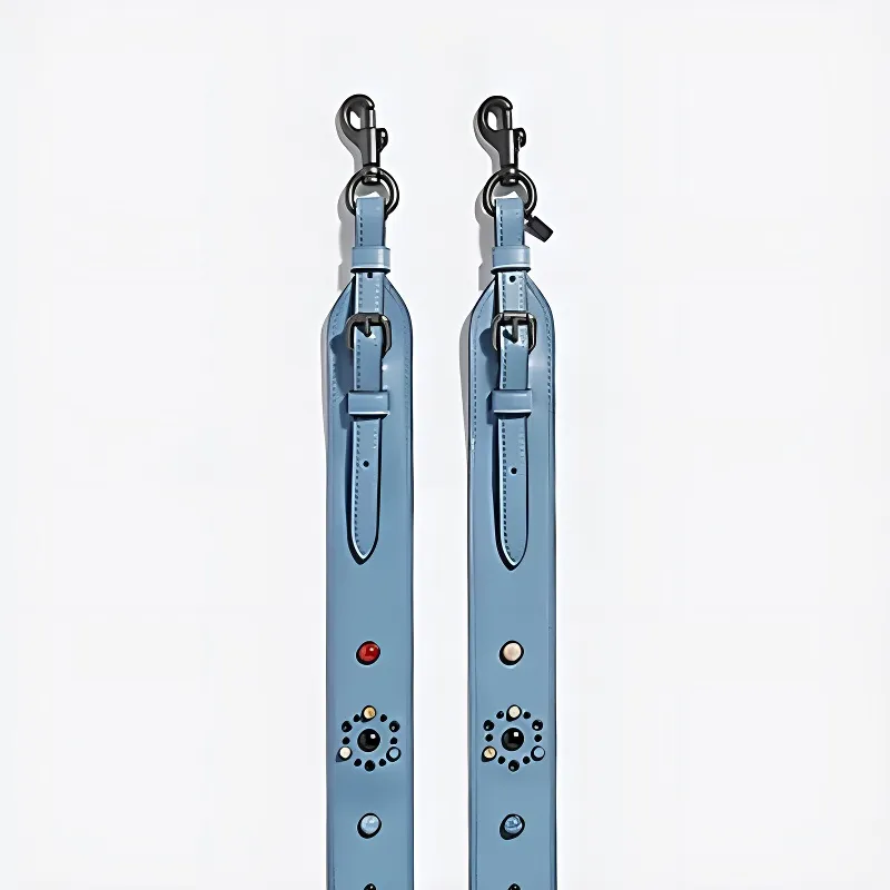 COACH Straps Leather Bag Strap Women's Blue Gray-1