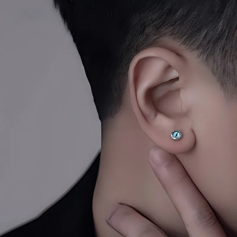 Danqin Silver Plated Stud Earrings Unisex-3