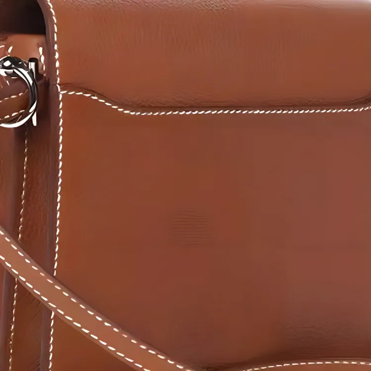 HERMES Roulis Saddle Leather Pig Nose Bag, Handheld Shoulder Bag, Crossbody Bag Women's 34 Fauve Light Tawny-2