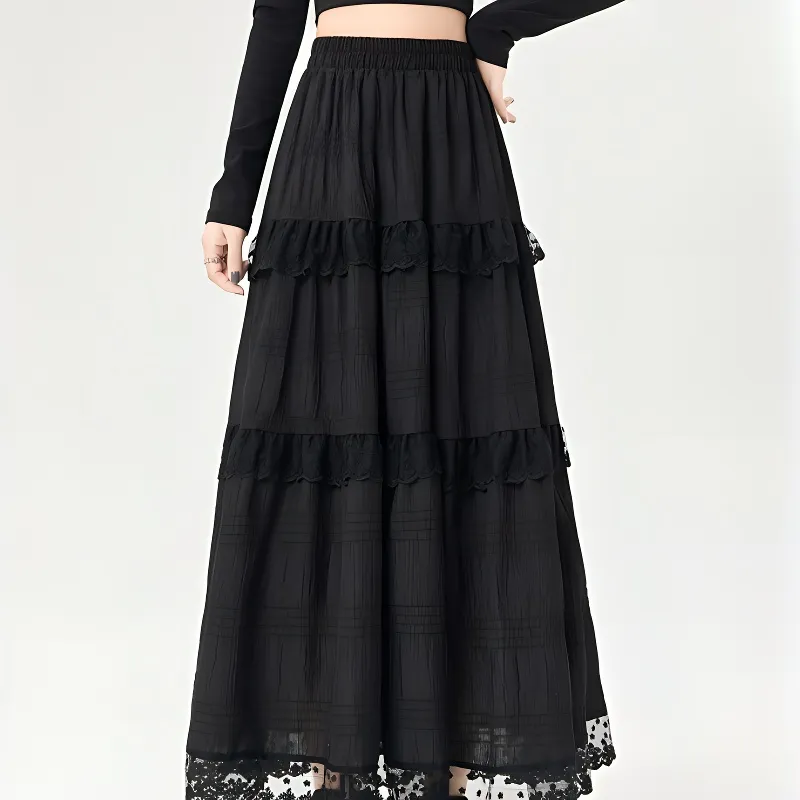 XIANSINIAO Casual Long Skirt Women's-3