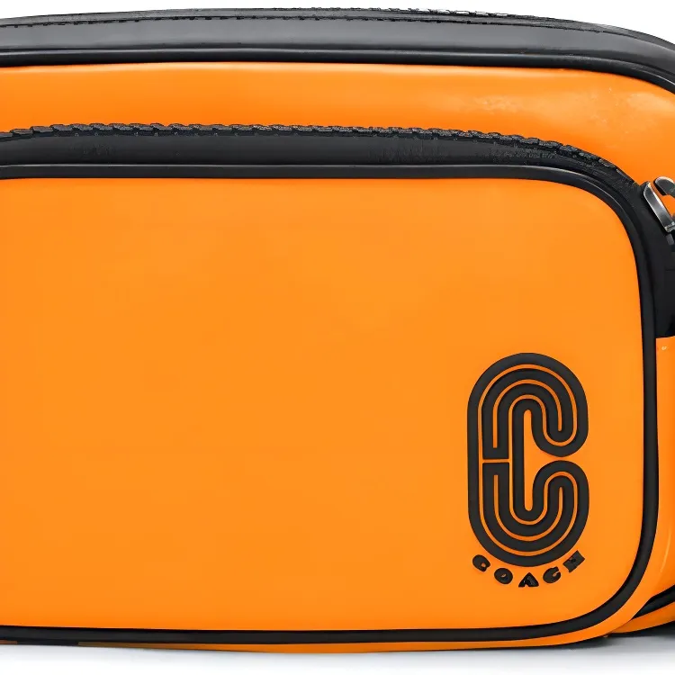 COACH Edge Refined Calfskin Shoulder Bag, Crossbody Bag Mini Unisex Neon Orange-3