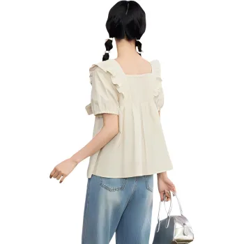 ZIHAN Shirts Women's Beige Gold