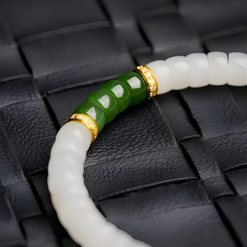 MUSHIFEN Hetian Jade Bracelets White Jade Unisex-1