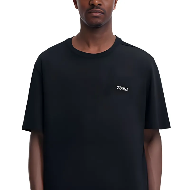 Zzegna Logo Embroidered Crewneck T Shirt-4