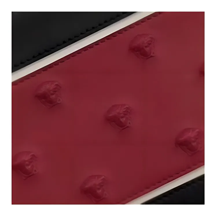 FANSIZHE Cow Leather Clutch Small Size Men's Red & Black-1