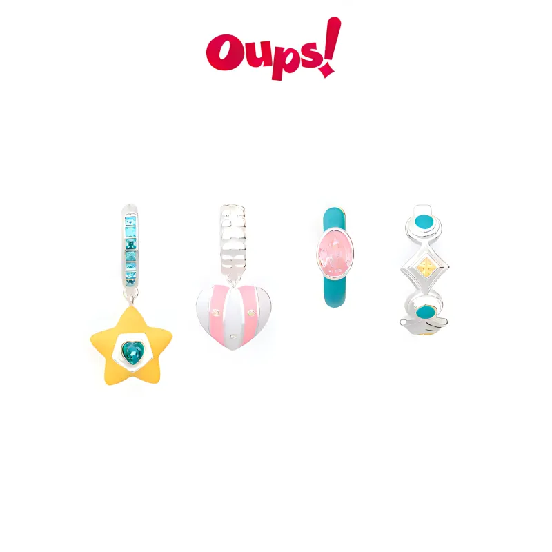 Oups! Time Film Collection Crystal Glass Gemstone Fashion Cute, Versatile Hoop Earrings Women's-2