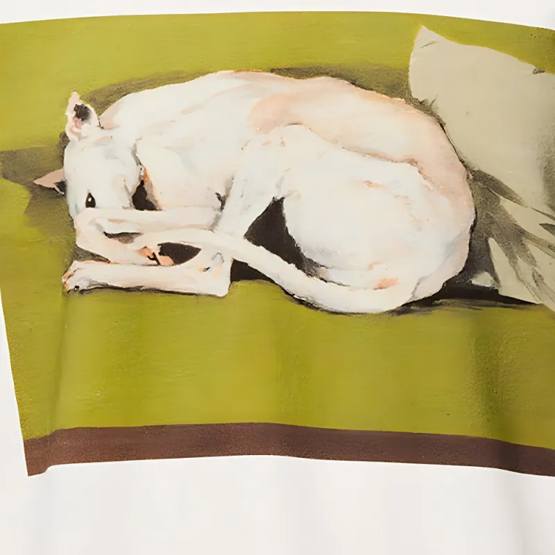 LOEWE Long Sleeve Greyhound Print T Shirt-4