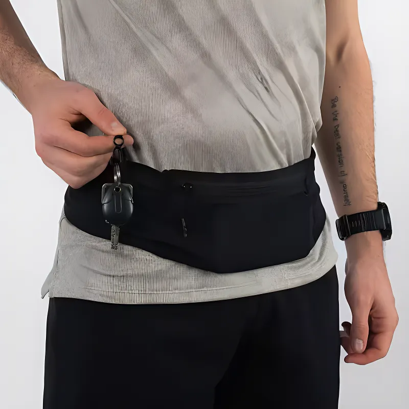 DECATHLON Polyester Fanny Pack Regular Unisex Black-2