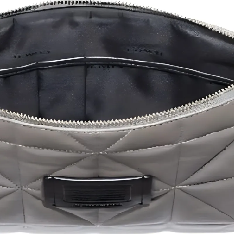 COACH Pouch Quilting Leather Handbag Clutches Large Size Men's Gray-2