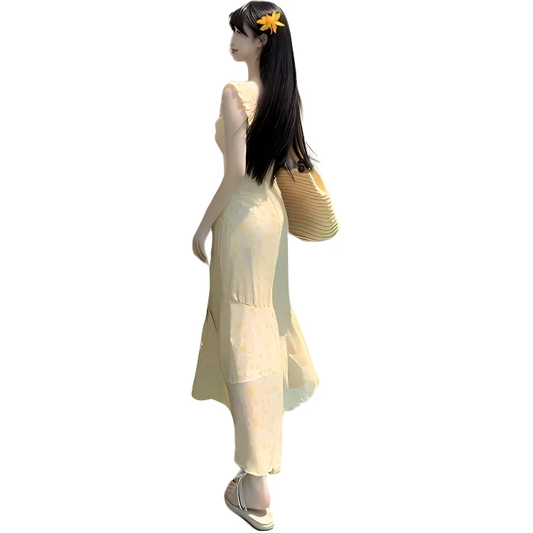Mu Xiao Xin Slip Dresses Women's Yellow-1