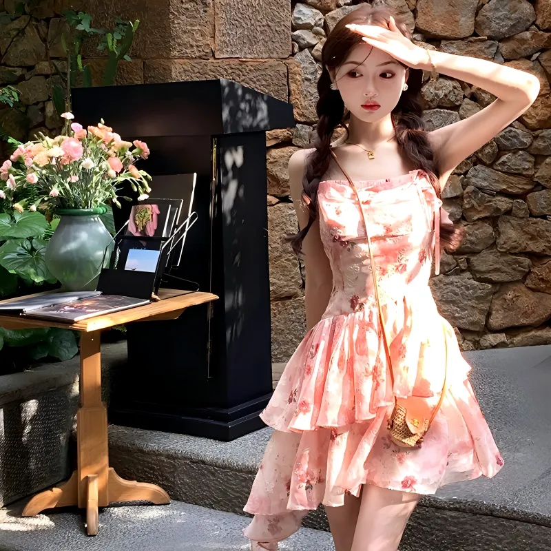 SECFLY OFFICIAL Slip Dress Women's Pink-2