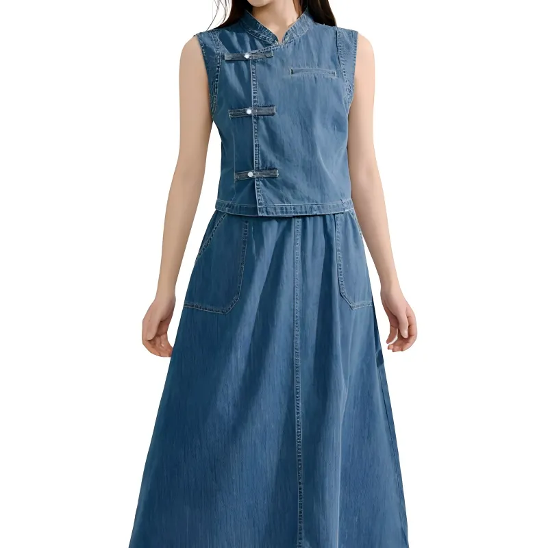 Inman Skirt Set Women's Denim Blue-1