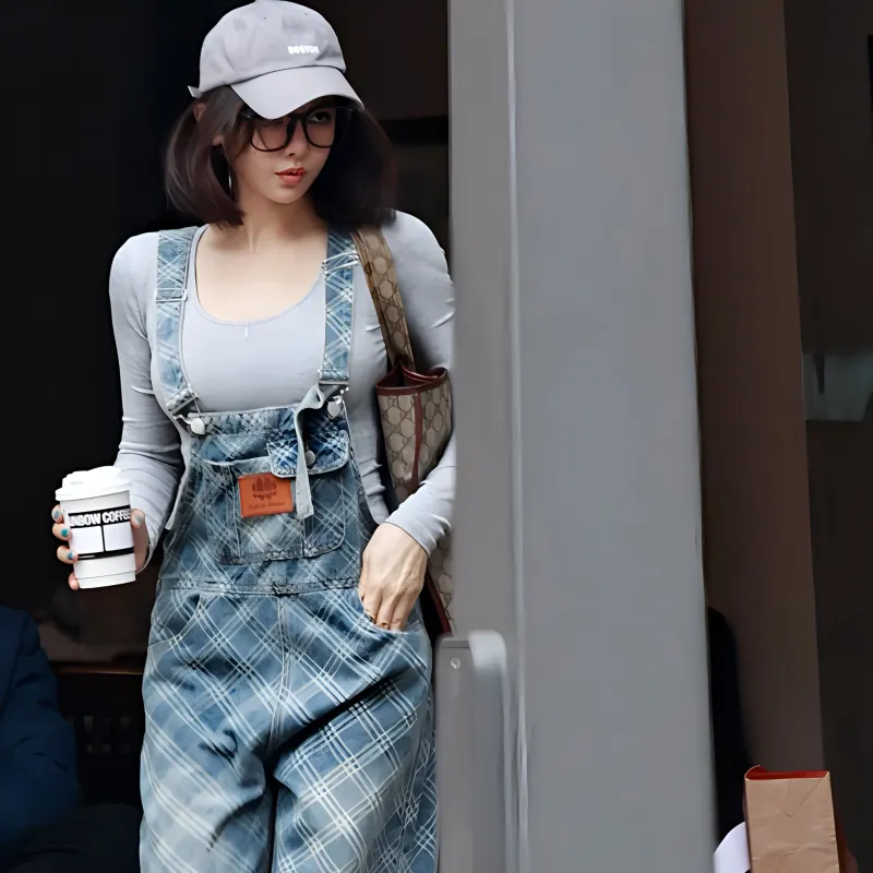 SAKUN Overalls Women's Denim Blue-7