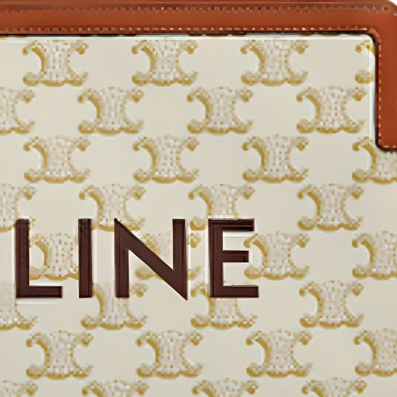 CELINE Triomphe Sheepskin Wallets Clutches Small Size Women's Candy Color/White-3