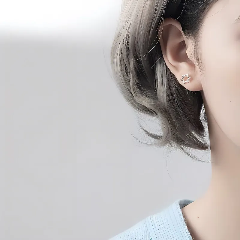 BLESSED BULLET Zircon Stud Earrings Women's-1